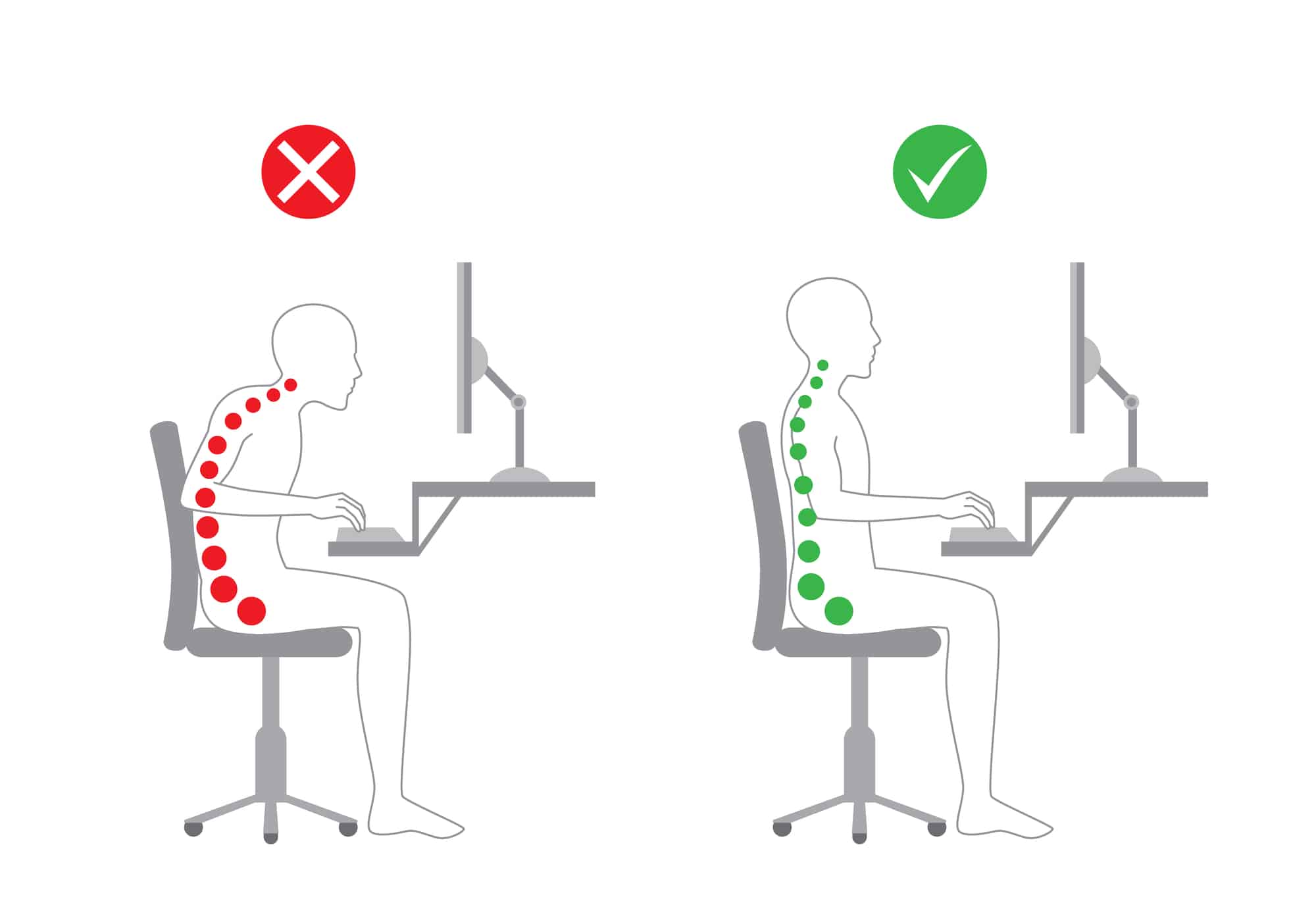 good posture for sitting to avoid back pain at work